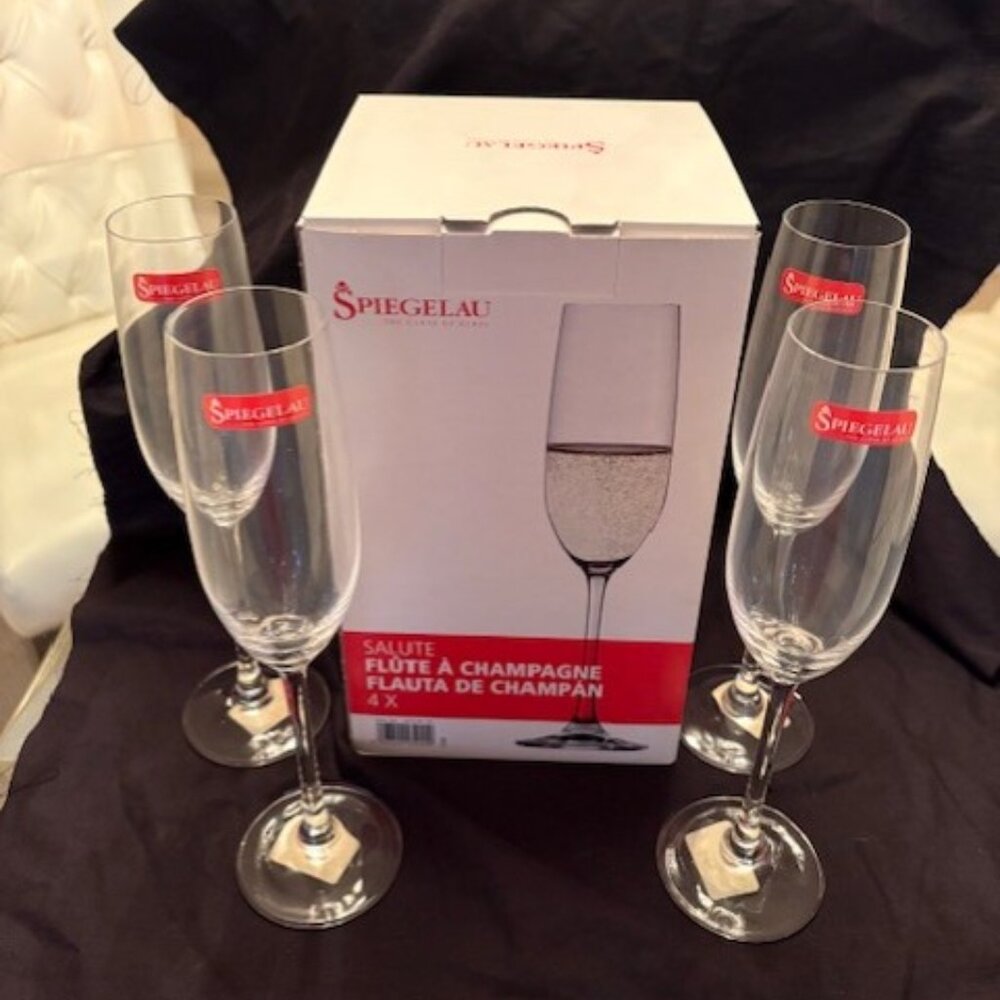 NIB SPIEGELAU CRYSTAL CHAMPAGNE FLUTES